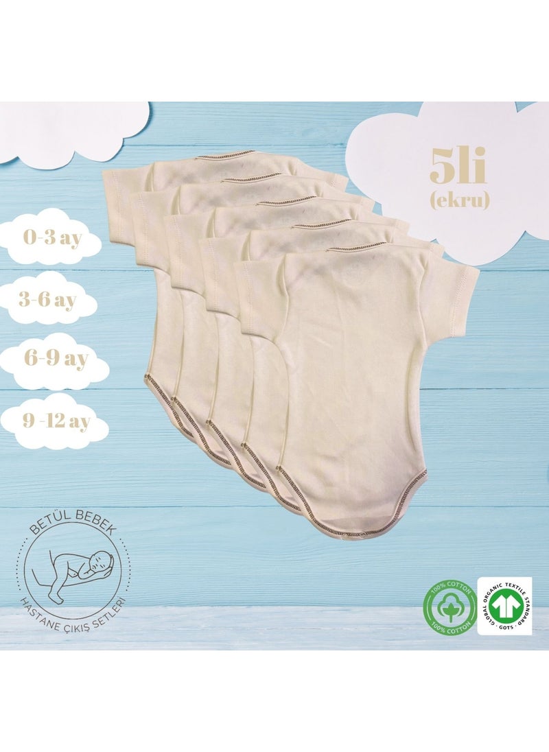 Betül Bebek Betul Baby 5-Pack Organic Cotton Baby Bodysuit with Snaps  - Image 4