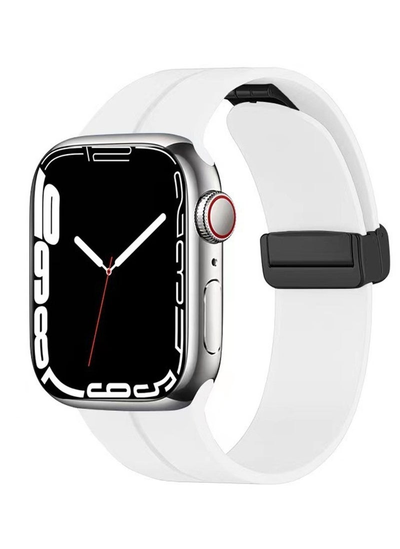 Aikanbo - 5pcs Magnetic Silicone Watch Straps for Apple iwatch 42/44/45/49mm Watch Straps, Compatible with iWatch Series, Black/White/Blue/Green/Orange - Image 1