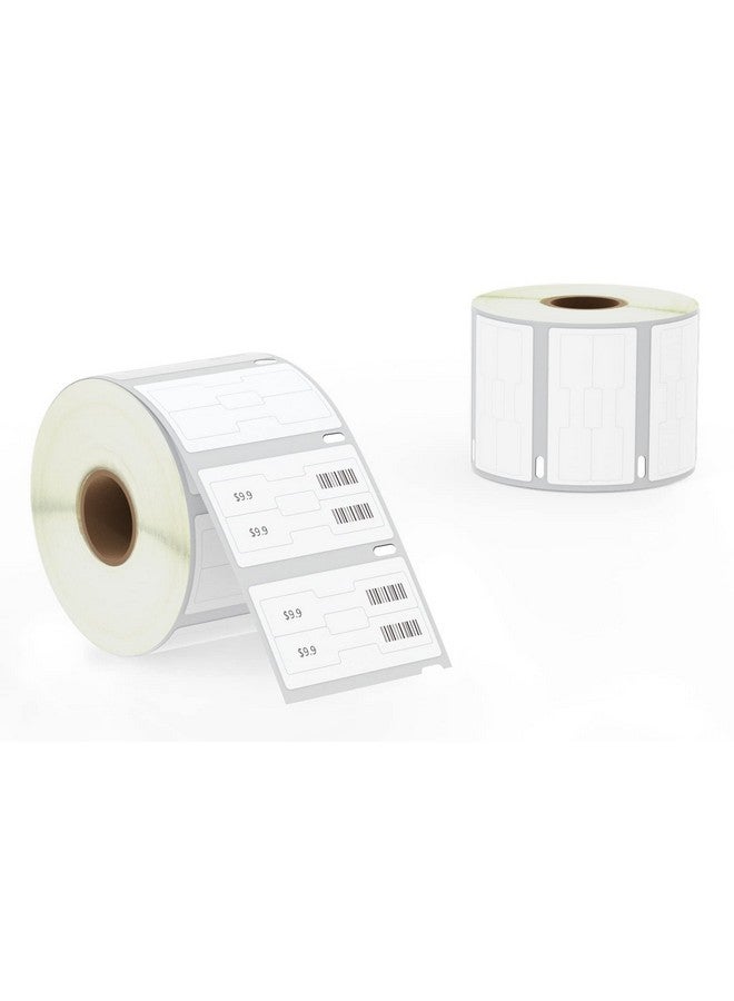 BETCKEY - Barbell Style Jewelry/Price Tag Labels Replace For Dymo 30299 (3/8" X 3/4") - Compatible With Dymo Labelwriter 450, 4Xl & Zebra Desktop Printers [2 Rolls/3000 Labels] - Image 1