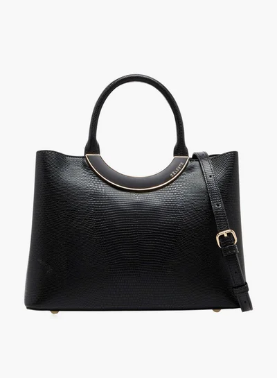 سيليست Women's Textured Tote Bag with Detachable Strap and Zip Closure