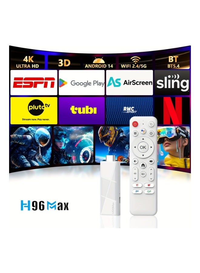 H96 Max Android 14.0 TV Stick ATV, 2GB + 16GB RK3518 Mini Smart TV Box Streaming Media Player with Quad-Core WiFi6 & 2.4G/5G & Wireless 5.4, 4K@60fps Streaming, HDTV Output,Voice Control Smart Home Player - Image 2