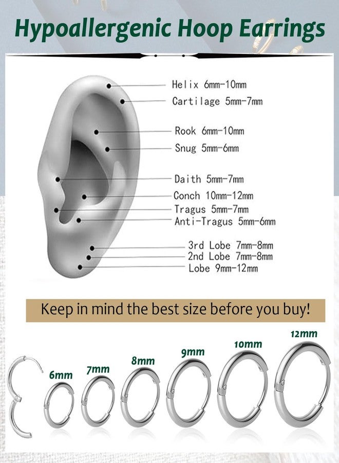 AMASIS Hypoallergenic Surgical Steel Earrings Sets for Sensitive Ears Lightweight Small Huggie Hoop Earrings 20G Stainless Steel Opal Ball Pearl CZ Flat Back Earrings for Women Men Trendy Cartilage Earrings - Image 2
