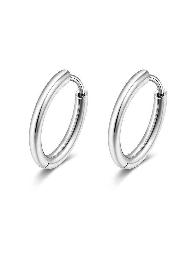 AMASIS Hypoallergenic Surgical Steel Earrings Sets for Sensitive Ears Lightweight Small Huggie Hoop Earrings 20G Stainless Steel Opal Ball Pearl CZ Flat Back Earrings for Women Men Trendy Cartilage Earrings - Image 1