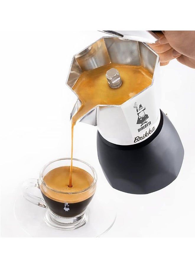 BIALeTTI - New Brikka Moka Pot The Only Stovetop Coffee Maker Capable Of Producing A Crema Rich Espresso 2 Cups 3.38 Oz Aluminum And Black - Image 1