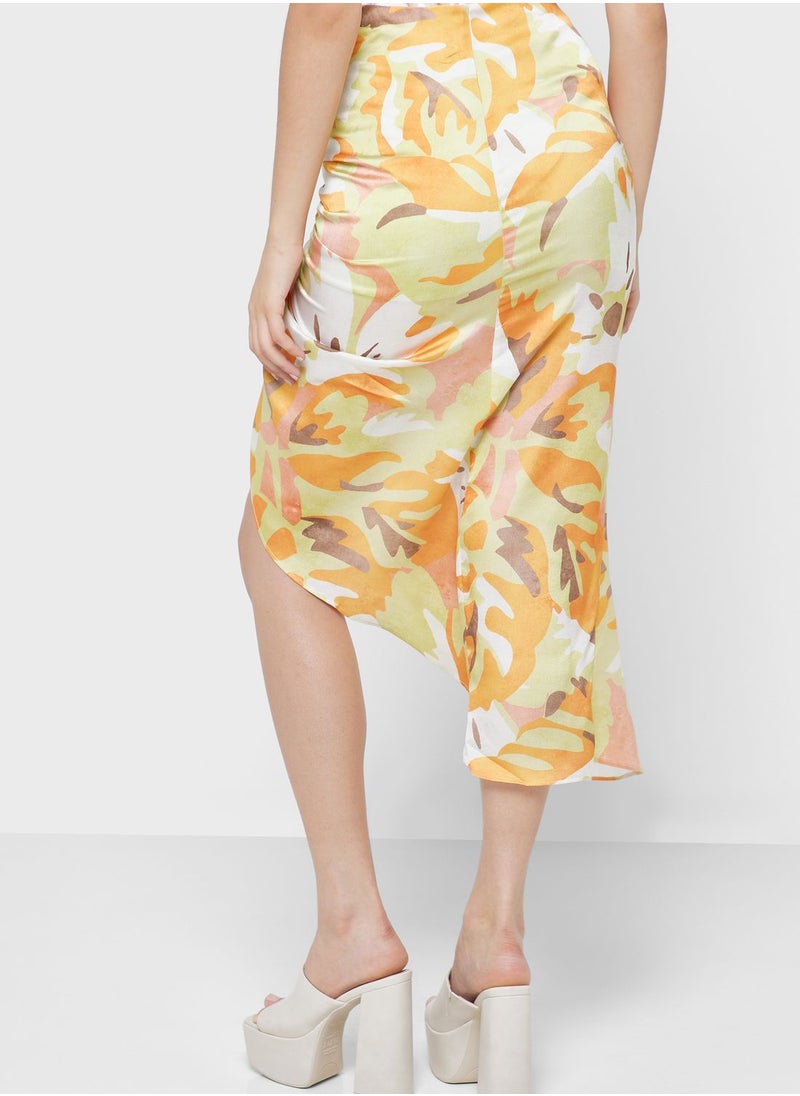 Finders Keepers - High Waist Printed Ruched Skirt - Image 1
