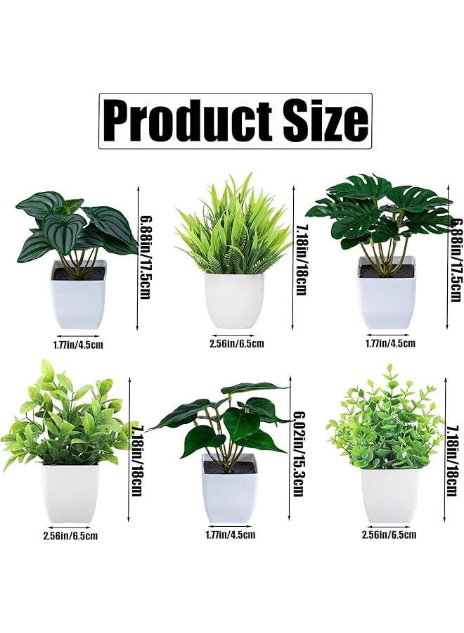 erorex Mini Potted Artificial Plants Fake Plants Artificial Plants Indoor Of 6 Faux Plants Indoor For Office Desk Bathroom Kitchen Rustic Interior Living Room - Image 4