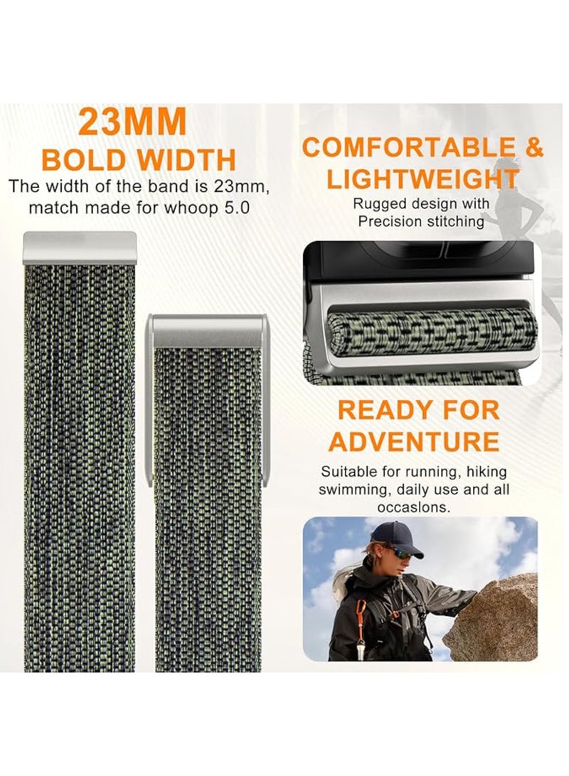 اووكاي سوار بديل من النايلون المرن لجهاز Whoop 5.0 لتتبع اللياقة البدنية، للرجال والنساء، قابل للتعديل، قابل للتهوية، مريح وسهل الاستخدام (رمادي/أخضر). - Image 4