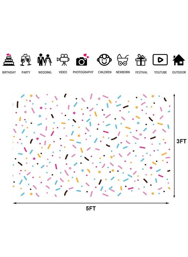 Lofaris خلفية تصوير عيد الميلاد دونات - دونات تنمو مع خلفية زينة ملونة مشرقة لحفلة استحمام الأطفال - سعيد عيد الميلاد الأول للأطفال - زينة حفلات الأطفال - أدوات تصوير بورتريه 5X3 قدم - Image 5