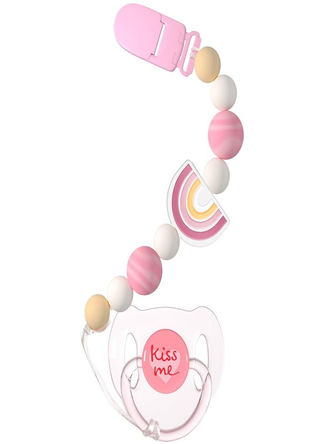 Aori Pacifier Clips for Rebron Baby Dolls Pacifier Holders Silicone Paci Clips with Magnetic Paci -Pink - Image 1