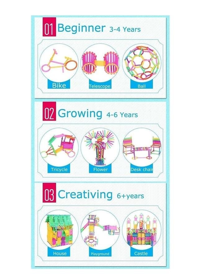 Loquat 500 PCS Building Toy Blocks Bars Different Shape Educational Construction Engineering Set 3D Puzzle Interlocking Creative Connecting Kit Toys A Great STEM - Image 5