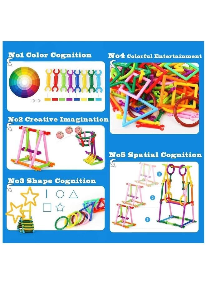 Loquat 500 PCS Building Toy Blocks Bars Different Shape Educational Construction Engineering Set 3D Puzzle Interlocking Creative Connecting Kit Toys A Great STEM - Image 3