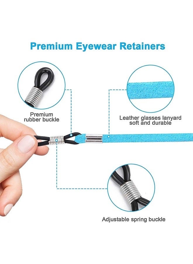 أحزمة نظارات جلدية مكونة من 5 قطع، سلسلة نظارات مضادة للانزلاق، مثبتات نظارات قابلة للتعديل، حزام حامل نظارات شمسية رياضية