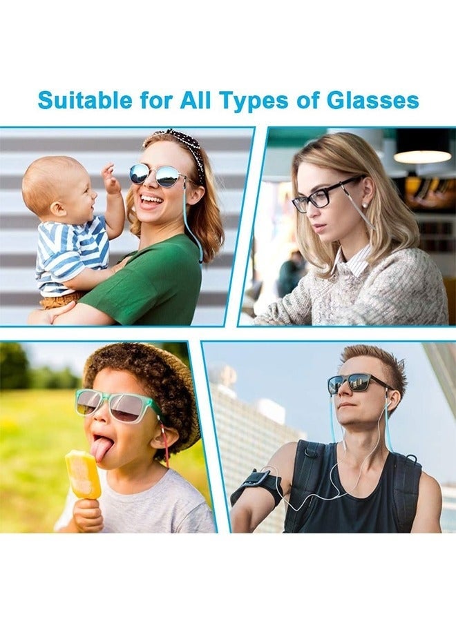 أحزمة نظارات جلدية مكونة من 5 قطع، سلسلة نظارات مضادة للانزلاق، مثبتات نظارات قابلة للتعديل، حزام حامل نظارات شمسية رياضية