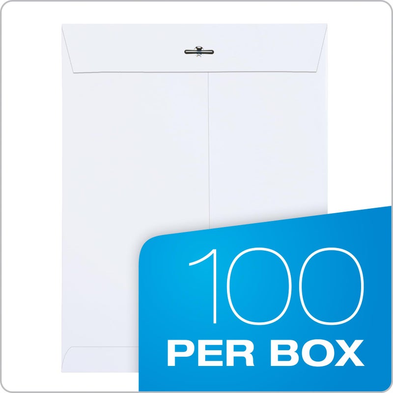 Quality Park 9 x 12 Clasp Envelopes,Deeply Gummed Flaps for Permanent Secure Seal, Great for Filing, Storing or Organizing Documents, 28 lb. White Wove, 100/Box (QUA38390) - Image 4