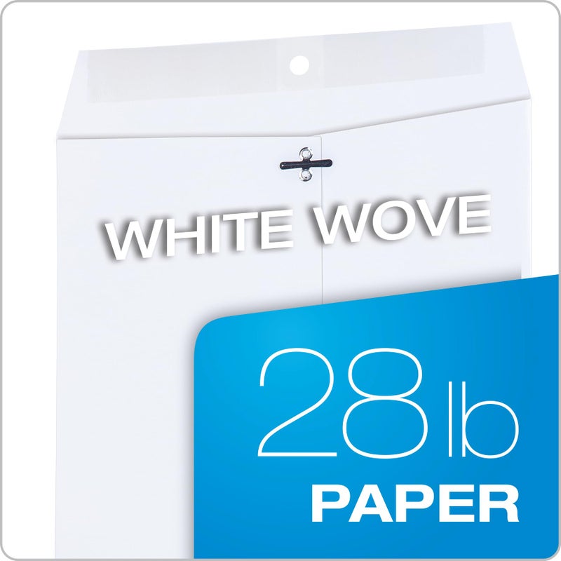 Quality Park 9 x 12 Clasp Envelopes,Deeply Gummed Flaps for Permanent Secure Seal, Great for Filing, Storing or Organizing Documents, 28 lb. White Wove, 100/Box (QUA38390) - Image 5