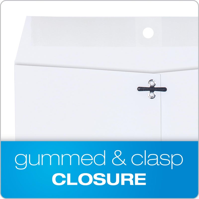 Quality Park 9 x 12 Clasp Envelopes,Deeply Gummed Flaps for Permanent Secure Seal, Great for Filing, Storing or Organizing Documents, 28 lb. White Wove, 100/Box (QUA38390) - Image 3