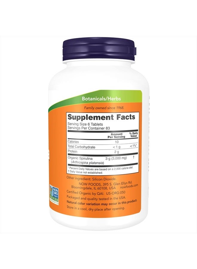 Now Foods Organic Spirulina Tablets, 500 - Image 2