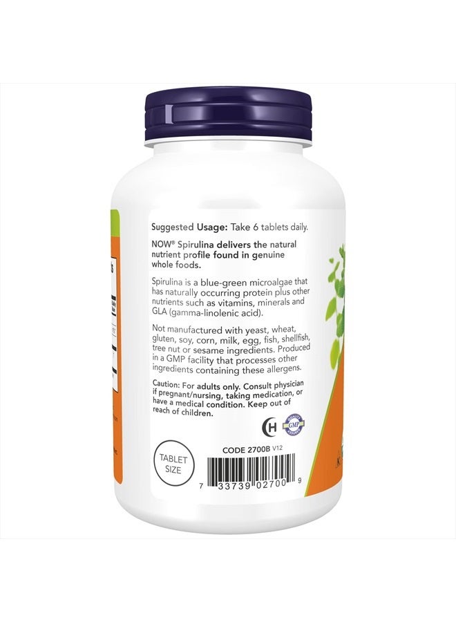 Now Foods Organic Spirulina Tablets, 500 - Image 3