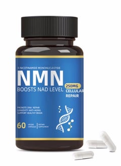 مااك10 فورميولاز بديل مكمل NMN - ليبوسومال NMNH (ثنائي هيدرونيكوتيناميد أحادي النوكليوتيد) - مكمل NAD عالي النقاء لمكافحة الشيخوخة والطاقة والتركيز - 60 كبسولة - 250 مجم  - Image 1