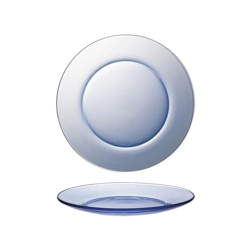 Duralex® LYS Marine Glass Plate 9.25 inch, Set of 2 Glass Plates | Microwave & Dishwasher Safe | for Dinning & Gifting | Ultra Scratch Resistant Tempered Glass - Image 1