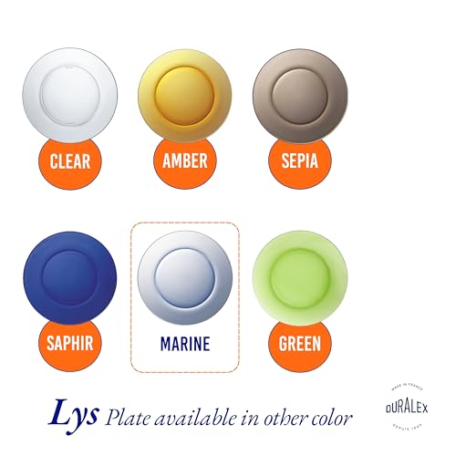 Duralex® LYS Marine Glass Plate 9.25 inch, Set of 2 Glass Plates | Microwave & Dishwasher Safe | for Dinning & Gifting | Ultra Scratch Resistant Tempered Glass - Image 5