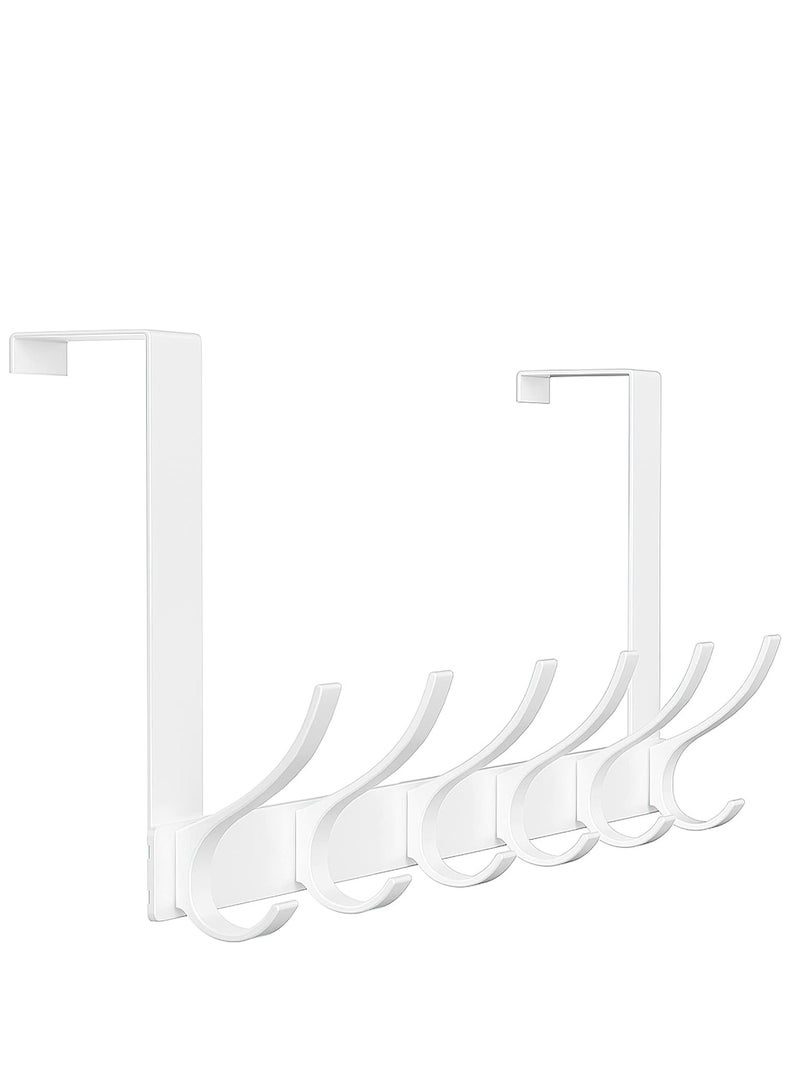TRASSLE Over The Door Hooks, Sturdy Door Hanger, Large Over The Door Towel Rack with 12 Hooks, Heavy Duty Easy to Install, for Bathroom, Bedroom，Kitchen，Hanging Towels, Coats - Image 1