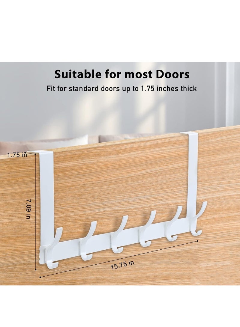 TRASSLE Over The Door Hooks, Sturdy Door Hanger, Large Over The Door Towel Rack with 12 Hooks, Heavy Duty Easy to Install, for Bathroom, Bedroom，Kitchen，Hanging Towels, Coats - Image 2
