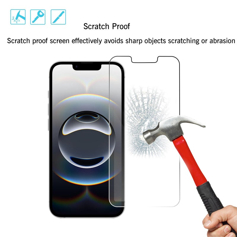 Ailun واقي شاشة زجاجي من Ailun لهاتف iPhone 14 / iPhone 13 / iPhone 13 Pro [6.1 بوصة]، عبوة من 3 قطع من الزجاج المقوى، مناسب للحافظات - Image 3