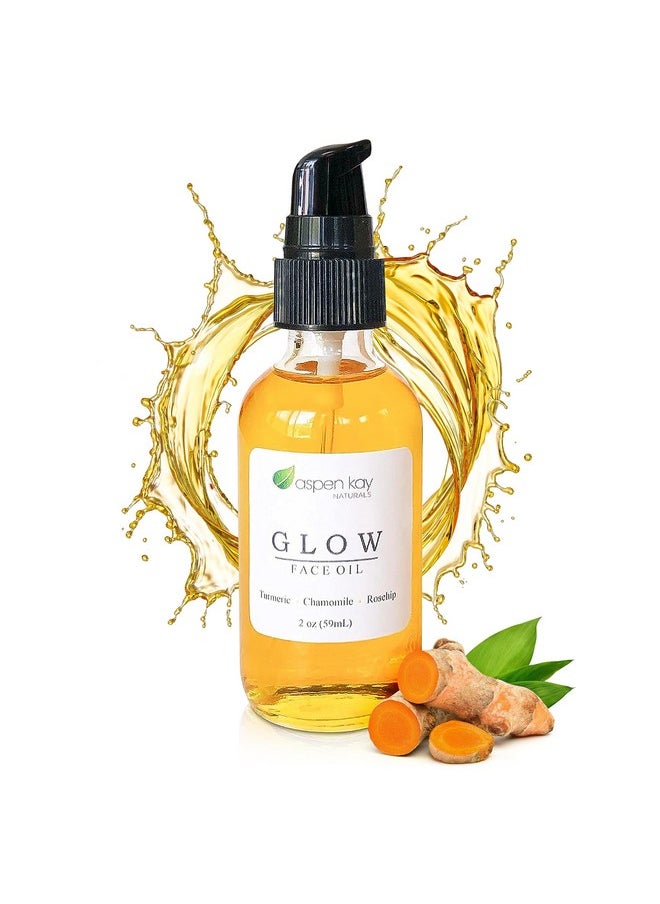 Aspen Kay Naturals - Glow - Turmeric & Rosehip Face Oil, Natural & Organic Face Moisturizer with Turmeric and Chamomile - Facial Serum - 2 oz - Image 1