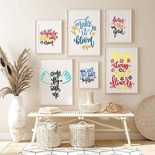 Zonon 15 Pieces Inspirational Quote Stencils Kit - Reusable Template for Painting Wood Wall Home Decoration - Image 5
