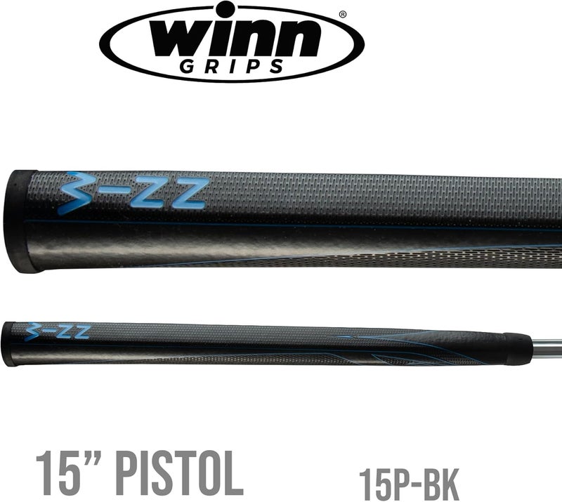 Winn Ultimate Feel Counter-Balance Putter: Long 15-Inch Pistol with Multiple Hand Placement Options. Sleek Black Design, Comfortable & Tacky Excel Polymer Grip, Enhanced by Multiple Tread Patterns - Image 2