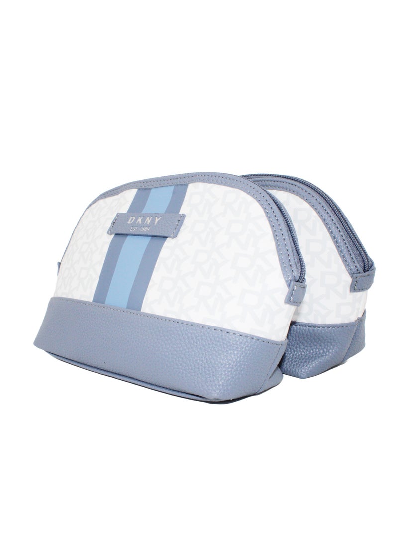 دكني حقيبة مكياج  بتصميم الخطوط المميز، صغيرة وخفيفة للسفر والتخزين - Image 3