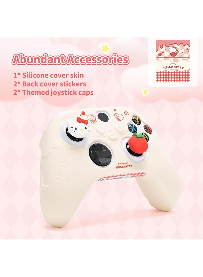 Cute Cover Skin For Xbox Series X Controller Soft Silicone Protective Case Ergonomic Protective Cover Skin Case Compatible With Xbox Wireless Controller With 2 Thumb Grip Caps (White) - Image 3