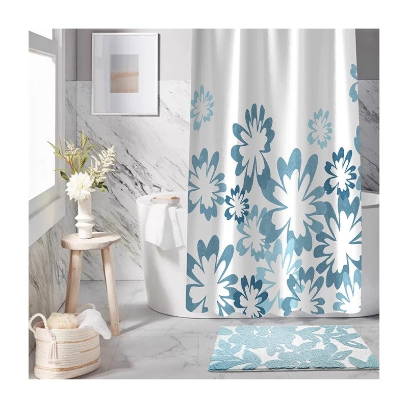 Bluejw Bathroom Three-piece Suite Tufted Floor Mat Shower Curtain - Image 2