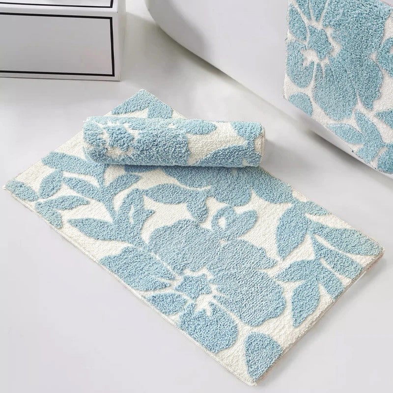 Bluejw Bathroom Three-piece Suite Tufted Floor Mat Shower Curtain - Image 3