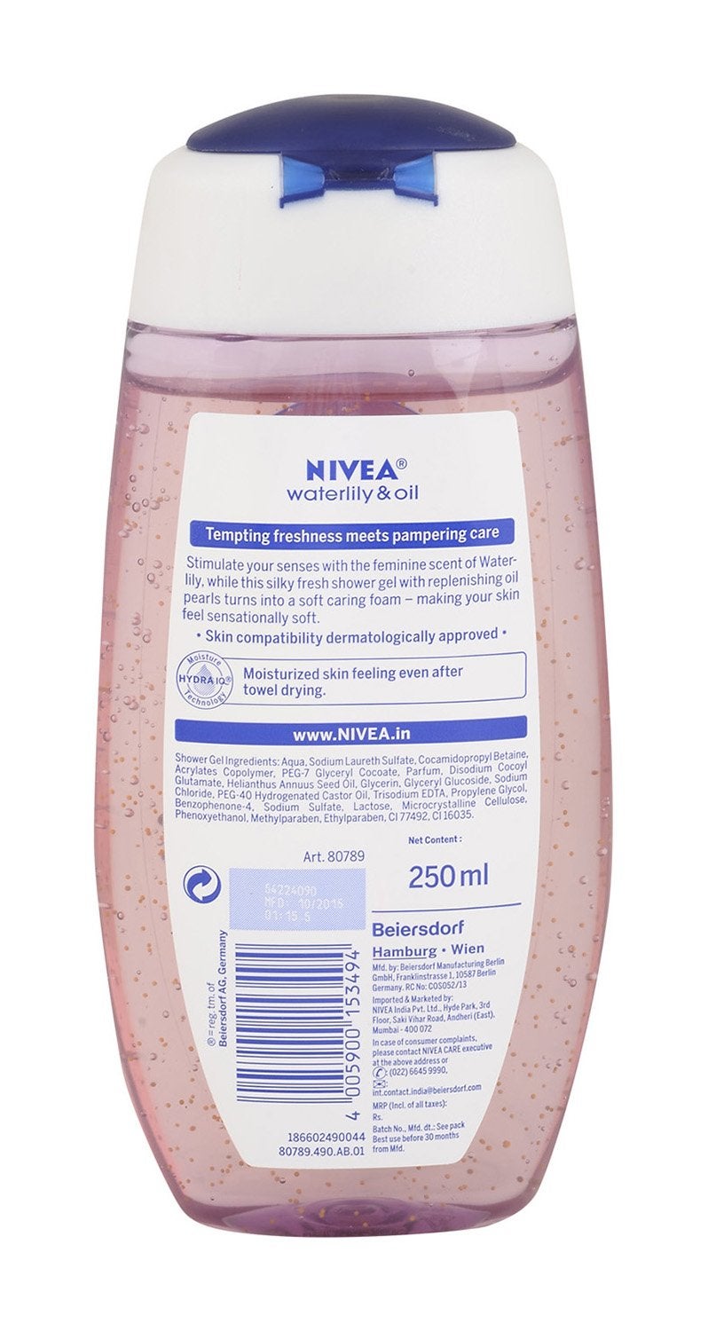 Nivea Shower Gel - Water Lily and Oil, 250ml Bottle - Image 2
