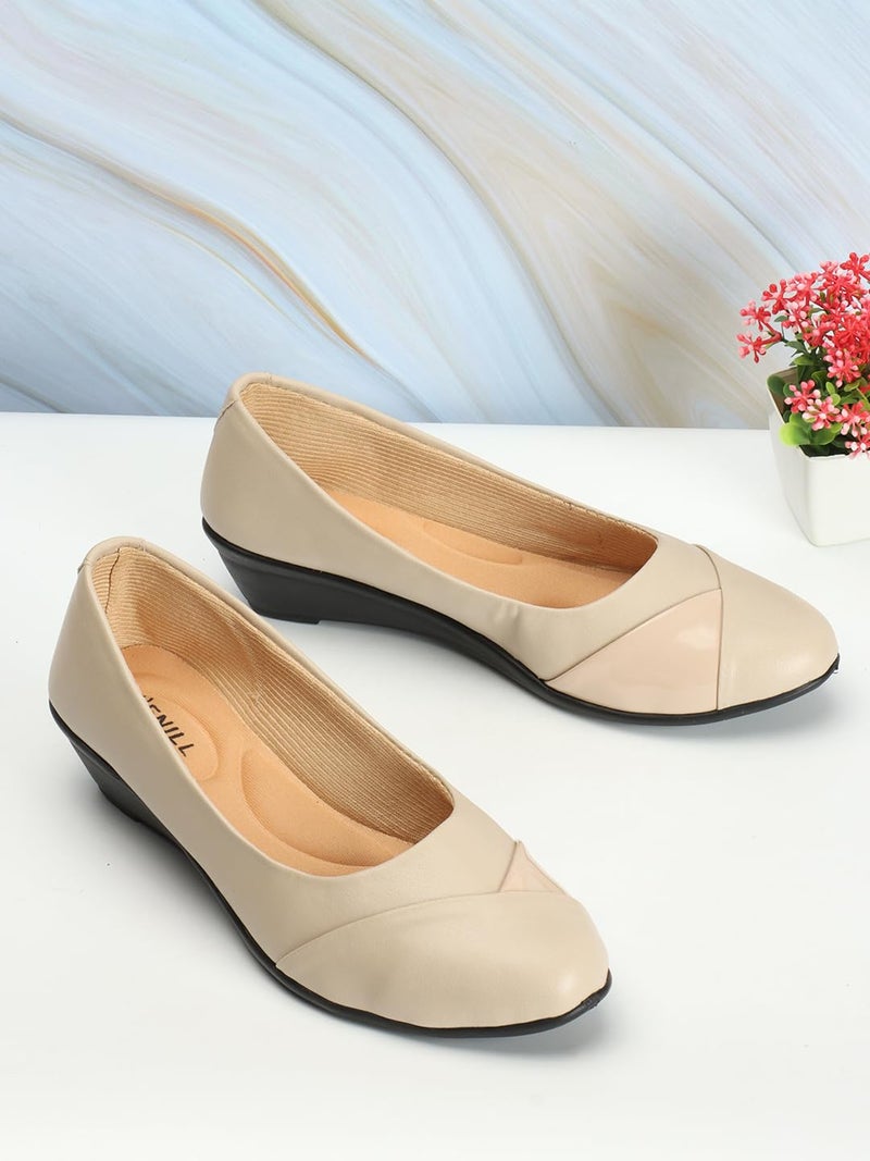 Denill Womens Beige Ballet Flat 6 UK - Image 5
