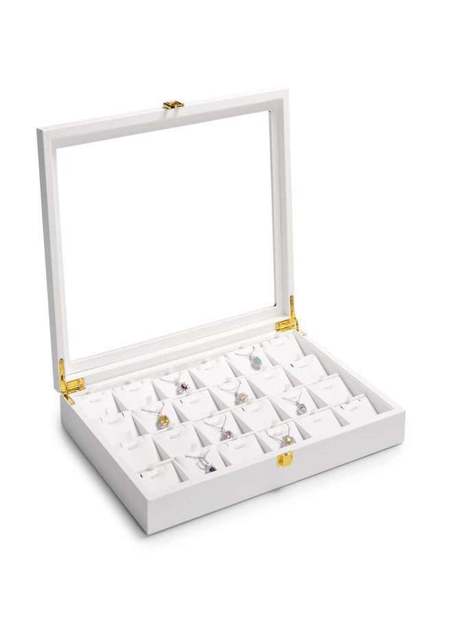 Oirlv White Jewelry Organizer Box with Acrylic Lid Ring Display Storage Case Jewelry Box for Women - Image 2
