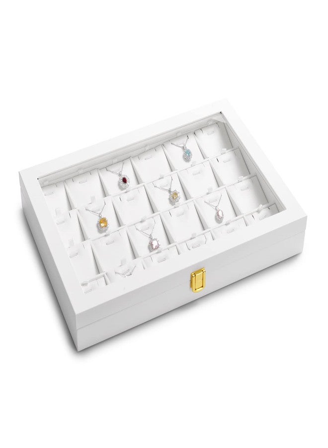 Oirlv White Jewelry Organizer Box with Acrylic Lid Ring Display Storage Case Jewelry Box for Women - Image 3
