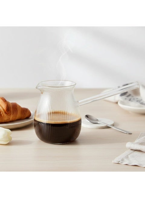 Glass Turkish Coffee Pot 500mL,  High-Heat Resistant Glass Teapot,  Milk Warmer,  Sauce Maker,  Ibrik Cezve Briki,  Perfect Pouring Spout Stovetop Coffee, Turkish Coffee, Tea/Milk Warmer Pot