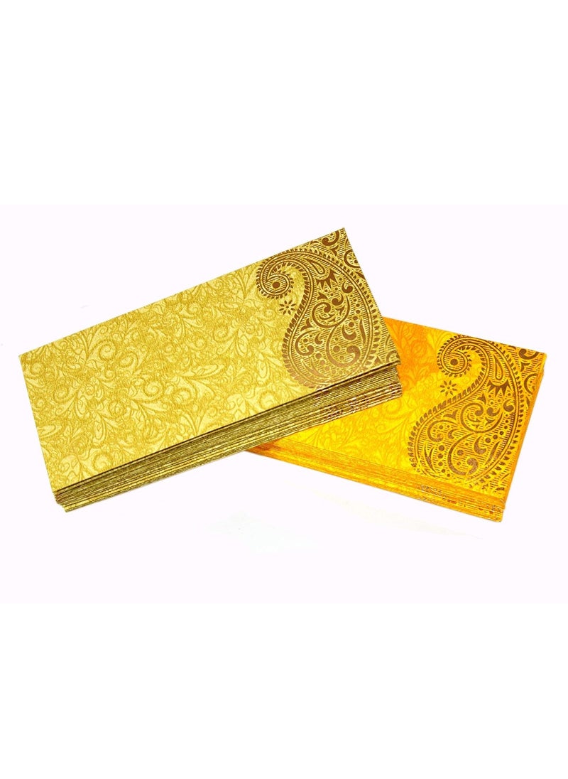 ESPLANADE eSplanade Money Gift Envelopes Lifafa - Multi Color Pack of 50 Premium Designer Envelopes (Orange, Yellow)  - Image 2