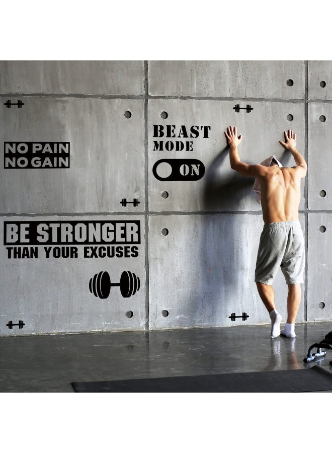 Zonon Zonon 3 Pieces Gym Wall Decal Be Stronger Than Your Excuses No Pain No Gain Beast Mode Inspirational Quotes Vinyl Wall Art Fitness Exercise Wall Sticker for Gym Office Home Decor  - Image 5