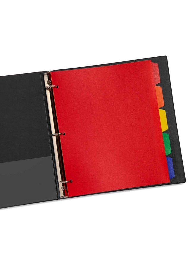 بلو سوميت سابلايز 5 فواصل بلاستيكية بعلامات تبويب، 15 فاصلًا، ألوان متنوعة، 5 فواصل فهرسية بعلامات تبويب مع 3 ثقوب، للدفاتر والمجلدات ذات الحلقات الثلاث، مقاس الحروف، بلاستيك شديد التحمل، مجموعة من 3 قطع - Image 4