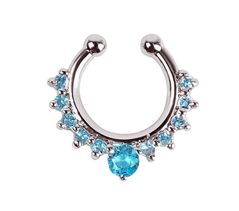Nose & Ear Clip Titanium Plated Pin Non Pierced Just Press for Women & Girls Septum Ring