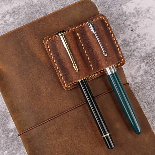 D&M leather studio Leather A5 Travelers Notebook Cover with Inner Pockets and Card Slots and Pen Holder (Inches, A5-8.3 x 5.8) - Image 5