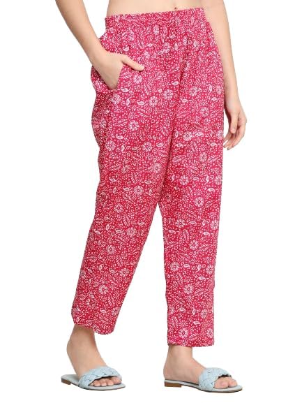 KBNBJ Cotton Printed Co Ord Set - Night Dress & Pajama Set for Women (XX-Large, Red) - Image 2