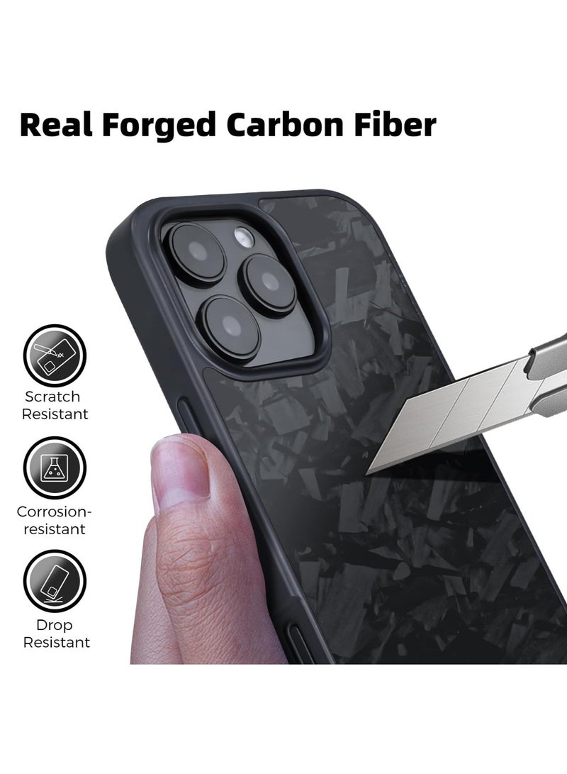MONOCARBON Real Forged Carbon Fiber iPhone 16 Pro MAX Case Cover MagSafe Compatible Military Grade Scratch Resistant - Matte Black - Image 5