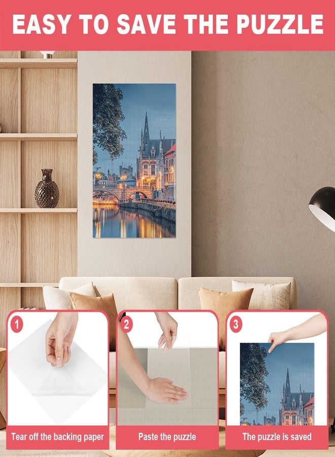 Ainiv Puzzle Glue Sheets, 32 Clear Large Jigsaw Puzzle Saver Sheets, Peel and Stick Puzzle Adhesive Backing, Super Sticky Jigsaw Glue Sheets, Preserve 4 x 1000 Pieces Puzzles, Gifts for Puzzles Lovers - Image 4