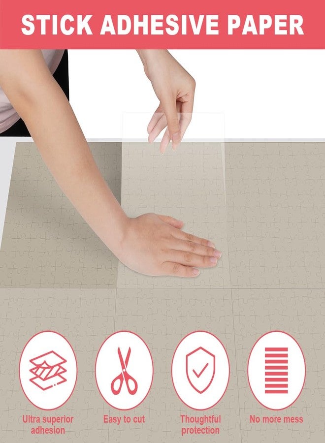 Ainiv Puzzle Glue Sheets, 32 Clear Large Jigsaw Puzzle Saver Sheets, Peel and Stick Puzzle Adhesive Backing, Super Sticky Jigsaw Glue Sheets, Preserve 4 x 1000 Pieces Puzzles, Gifts for Puzzles Lovers - Image 5