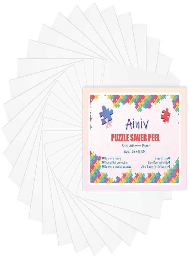Ainiv Puzzle Glue Sheets, 32 Clear Large Jigsaw Puzzle Saver Sheets, Peel and Stick Puzzle Adhesive Backing, Super Sticky Jigsaw Glue Sheets, Preserve 4 x 1000 Pieces Puzzles, Gifts for Puzzles Lovers - Image 1